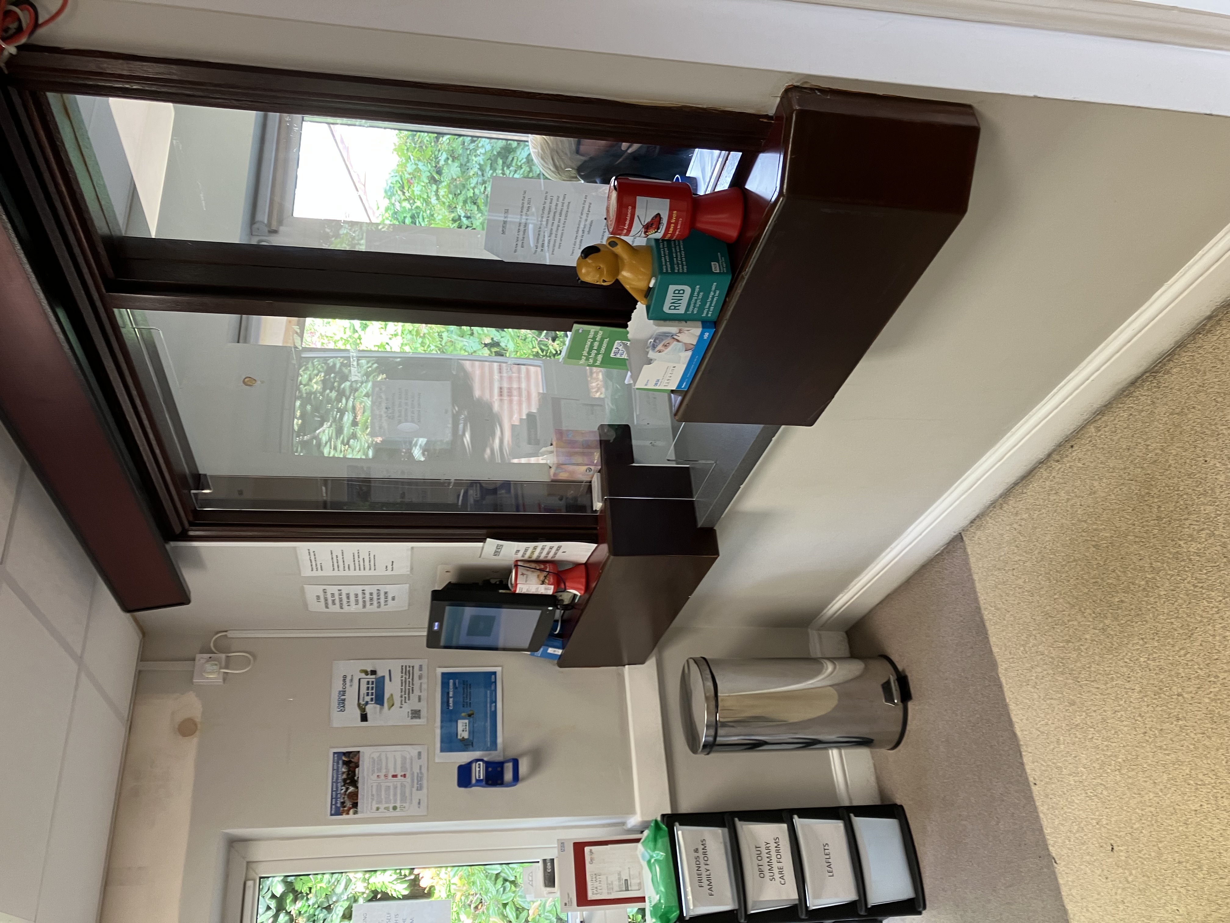 the reception area with the lower counter