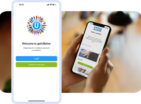 Phone showing the getuBetter app
